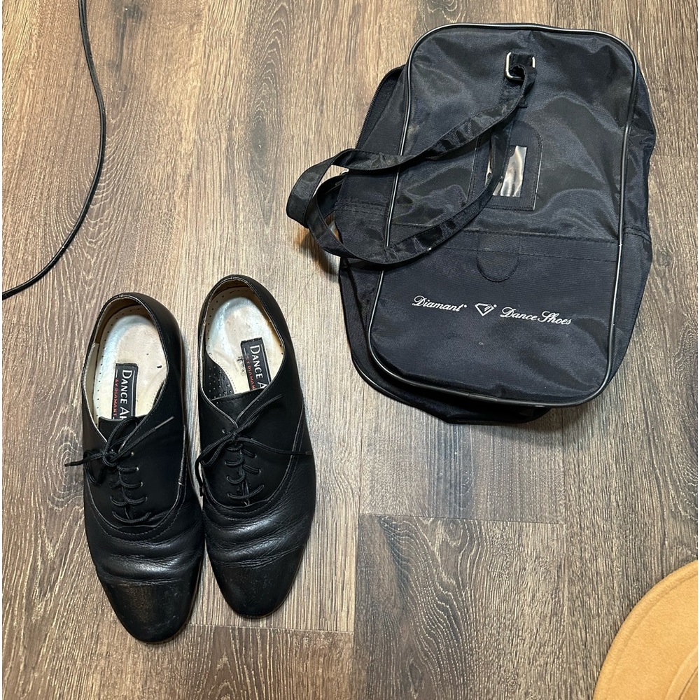 Vintage Men ballroom fine dance shoes leather shoe lace size 7 with shoe bag - Picture 12 of 12